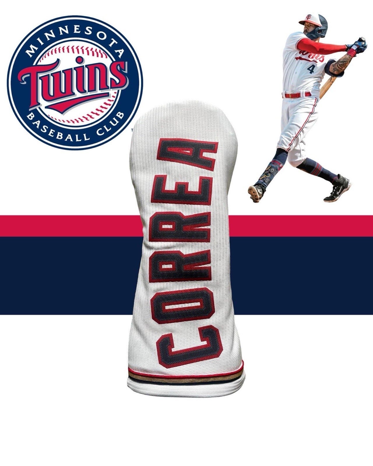 Minnesota Twins Carlos Correa Golf Fairway Wood Head Cover