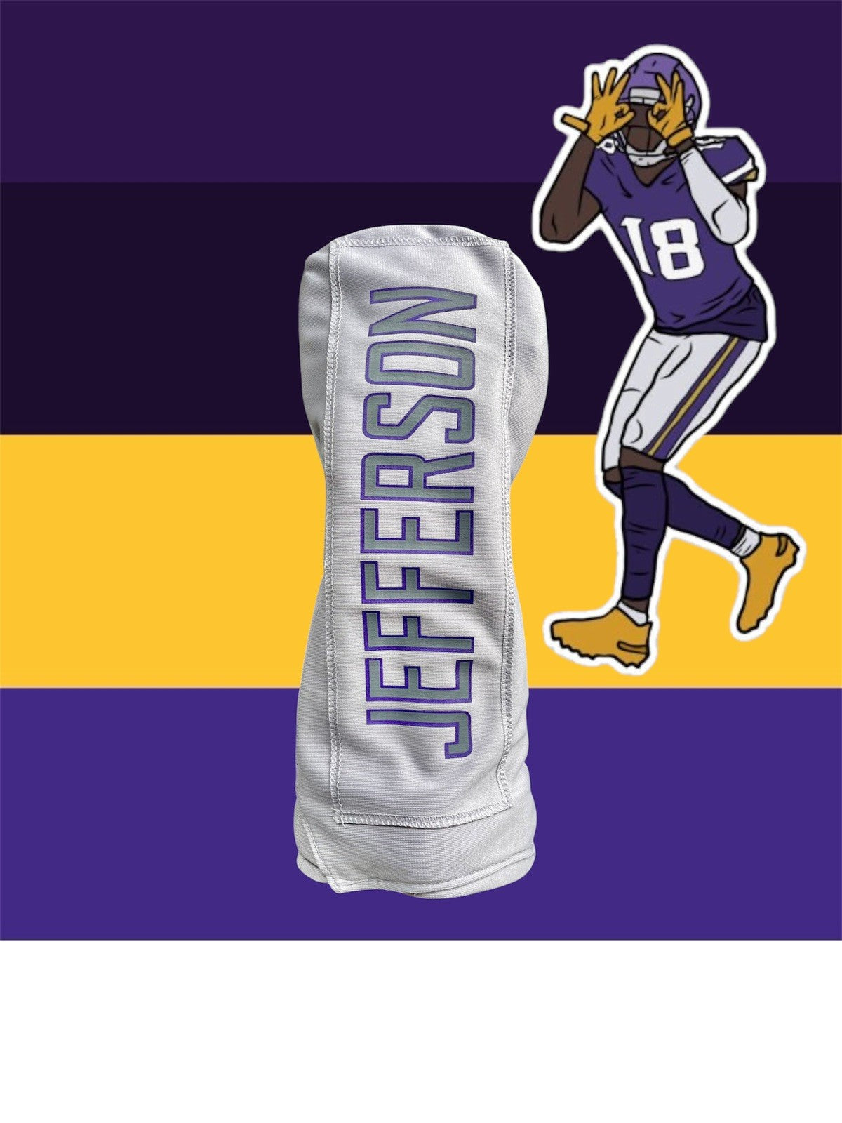 Justin Jefferson Minnesota Vikings Golf Fairway Wood Head Cover