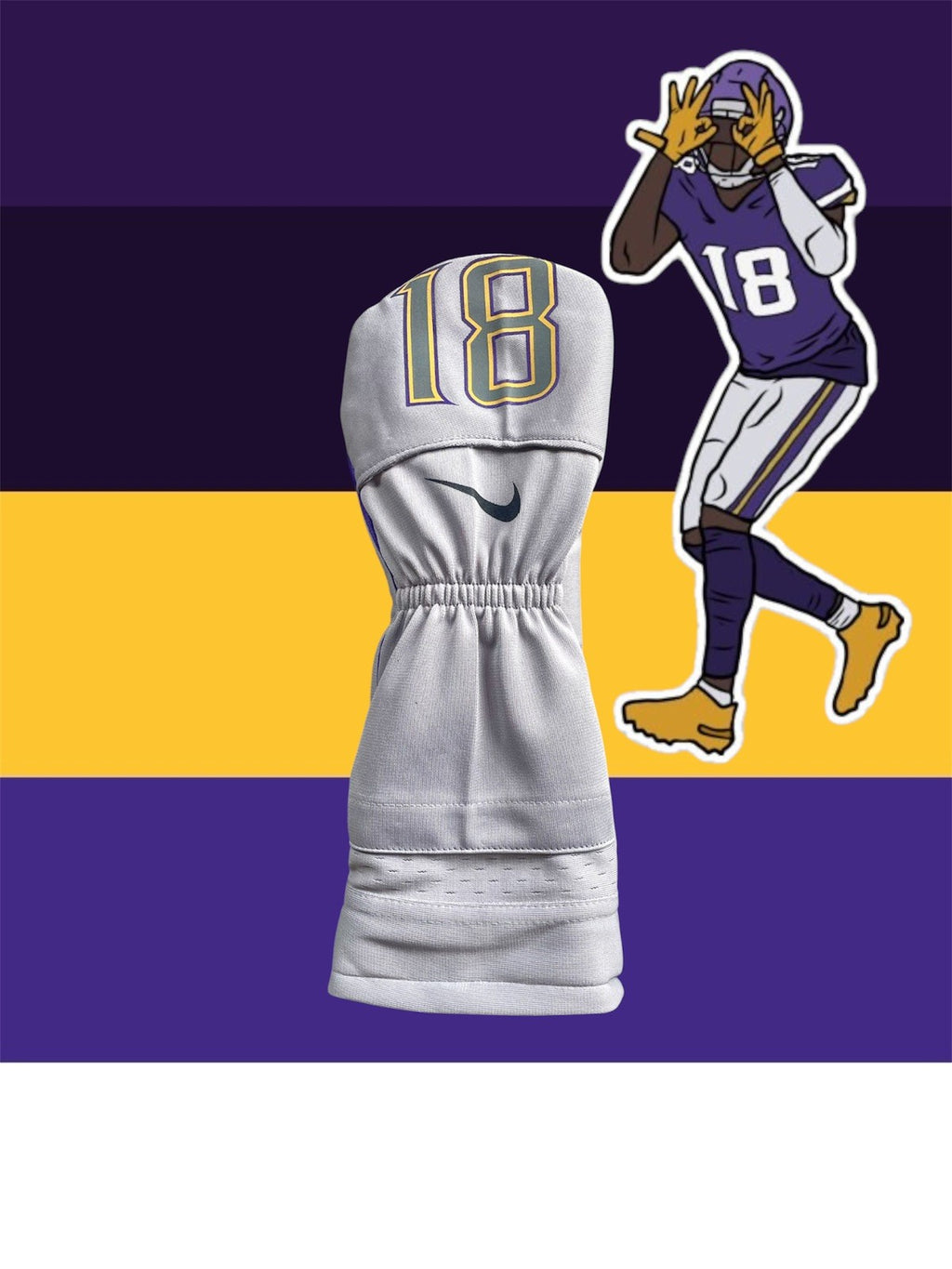 Justin Jefferson Minnesota Vikings Golf Fairway Wood Head Cover